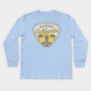 Marina California 1975 Surfer Kids Long Sleeve T-Shirt